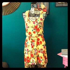 Floral Print High Low Dress